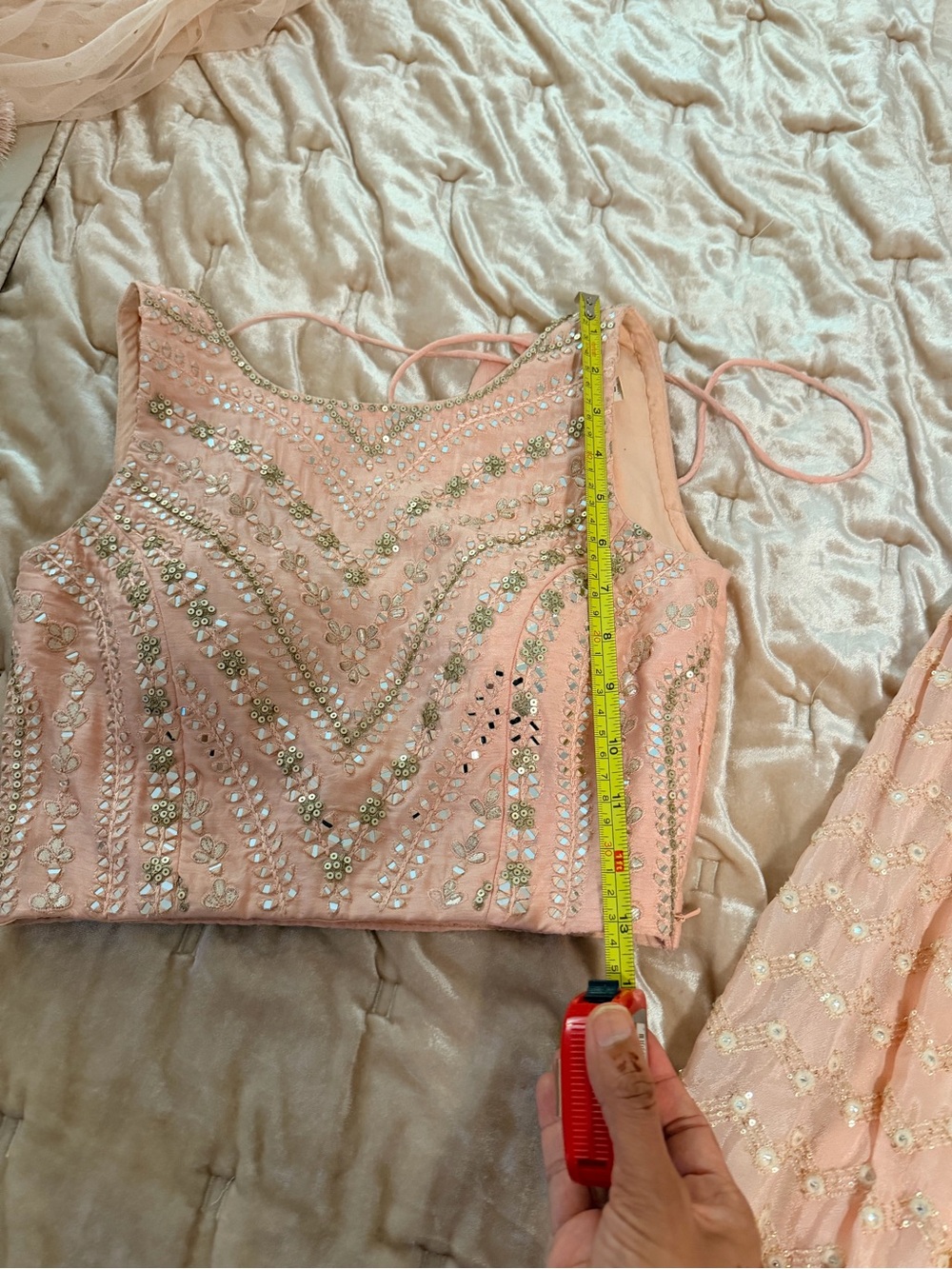 Blush Pink Embellished Lehenga Set size 0 - Picture 10 of 16